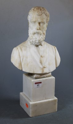 Lot 89 - A late Victorian carved marble pedestal bust...