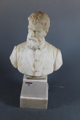 Lot 89 - A late Victorian carved marble pedestal bust...
