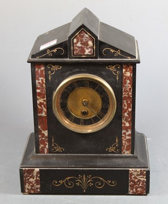 Lot 91 - A late Victorian black slate and rouge marble...