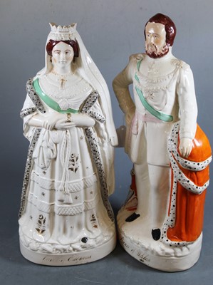 Lot 102 - A pair of large late Victorian Staffordshire...