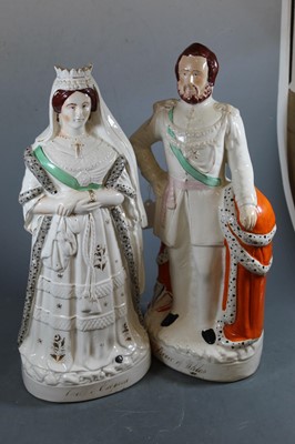 Lot 102 - A pair of large late Victorian Staffordshire...