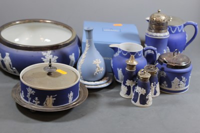 Lot 111 - A collection of various Wedgwood blue jasper...