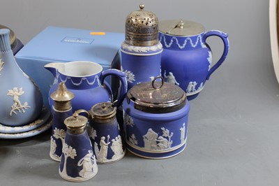 Lot 111 - A collection of various Wedgwood blue jasper...