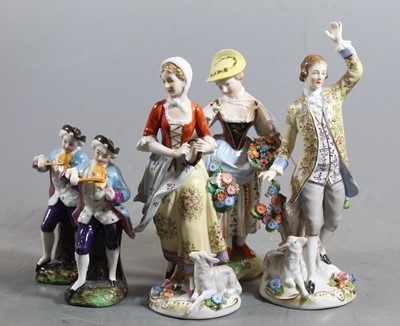 Lot 256 - A 20th century Dresden porcelain figure of a...