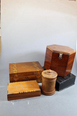Lot 138 - A Victorian walnut and Tunbridge decorated box,...