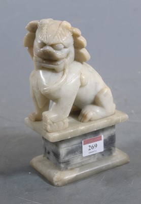 Lot 269 - A Chinese soapstone model of a Dog of Fo,...