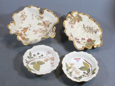 Lot 280 - A Royal Worcester porcelain bowl in the form...