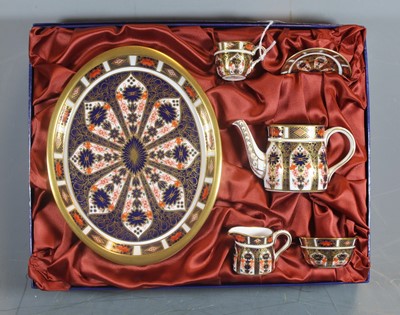 Lot 281 - A Royal Crown Derby Imari porcelain miniature...