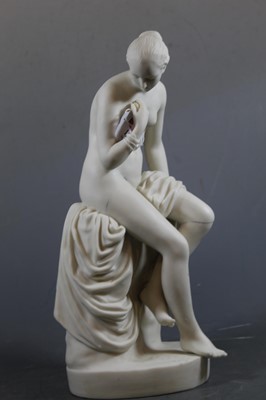 Lot 154 - A Victorian Parian ware figure of a seated...