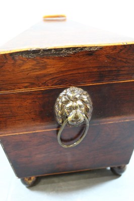 Lot 159 - A Regency rosewood and boxwood chevron banded...