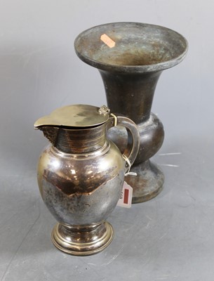 Lot 160 - A 19th century silver plated jug, with mask...