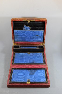 Lot 170 - A Victorian leather clad stationery box, the...
