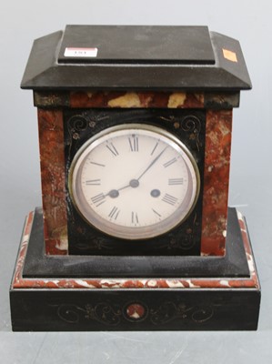 Lot 181 - A late Victorian black slate and rouge marble...