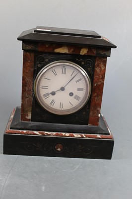Lot 181 - A late Victorian black slate and rouge marble...