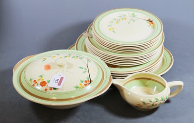 Lot 183 - A 1930s Clarice Cliff part dinner service on a...