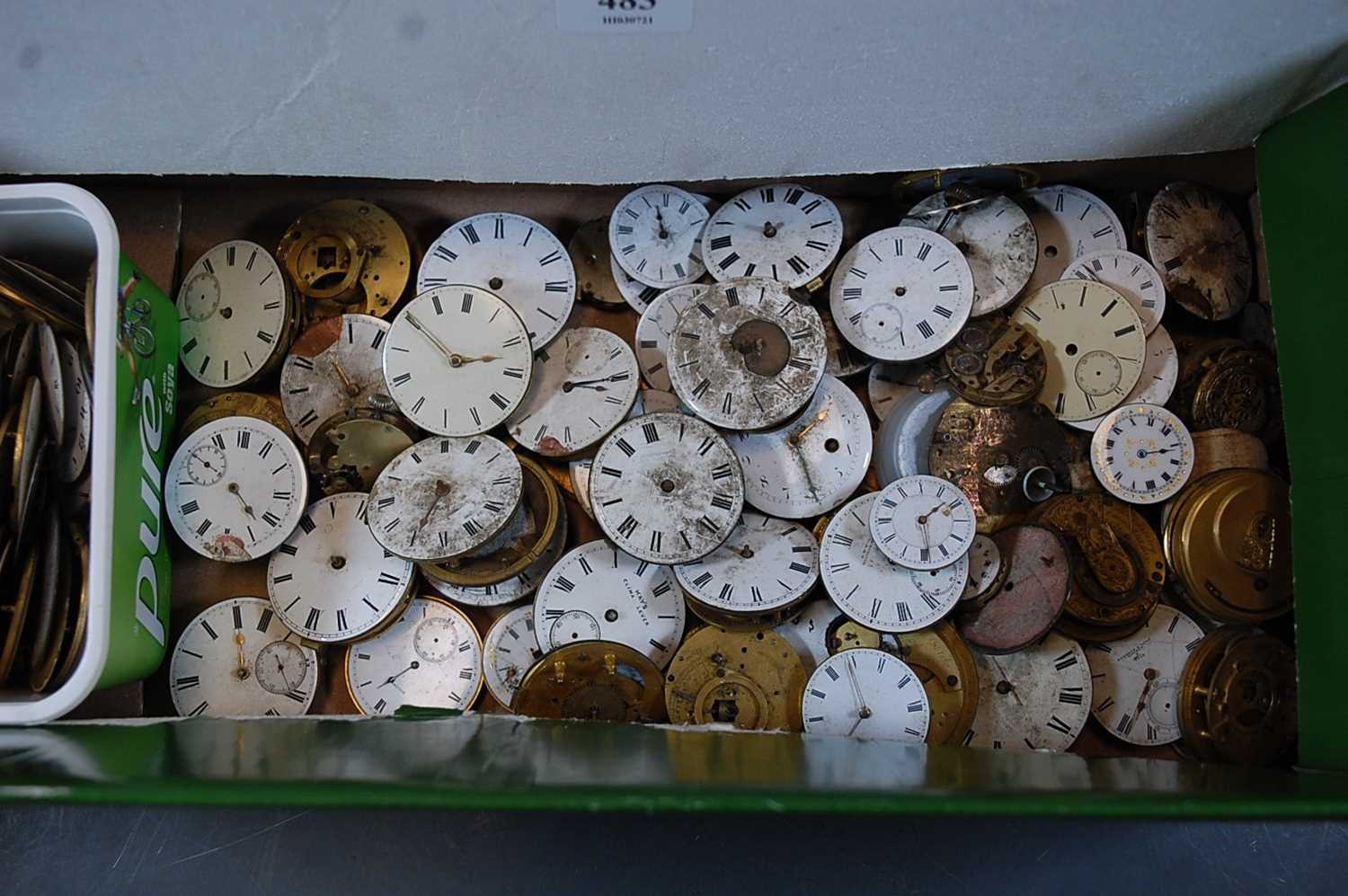 Lot 483 - A quantity of loose pocket watch dials and...