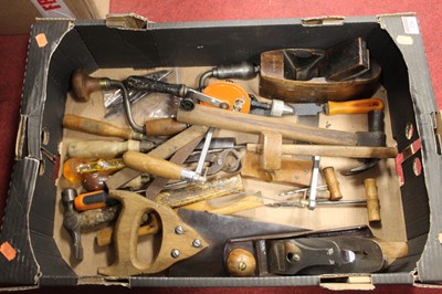 Lot 226 - A box of miscellaneous hand tools to include...