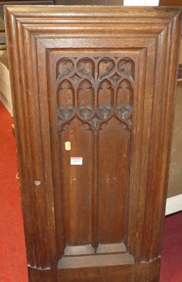 Lot 1077 - An oak carved ecclesiastical panel, 87x43cm