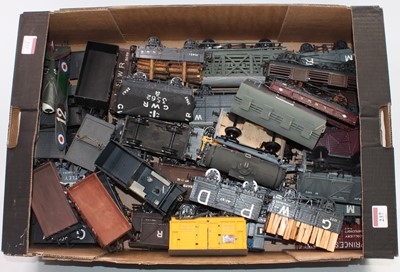 Lot 237 - Approx. 45 plastic kit built wagons, nearly...