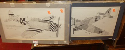 Lot 1115 - A collection of unframed pencil drawings of...