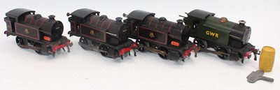 Lot 243 - Four Hornby 0-4-0 clockwork locos:- 3 x type...