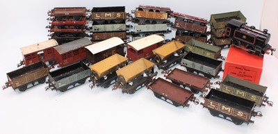 Lot 247 - Large tray of Hornby wagons with a Type 40...