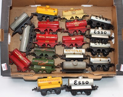 Lot 249 - Large tray containing 19 Hornby tank wagons. ...