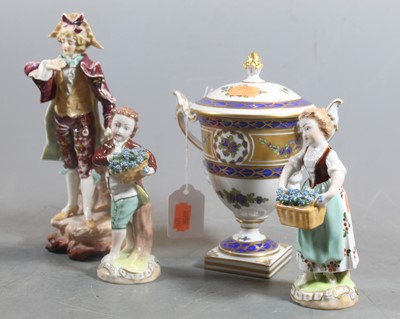 Lot 296 - Four continental porcelain figures, comprising...