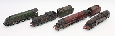 Lot 567 - Four Hornby Dublo 3-rail locos, all playworn...