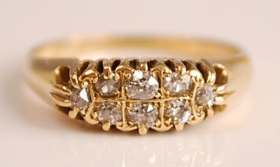 Lot 1092 - A late Victorian 18ct yellow gold diamond...