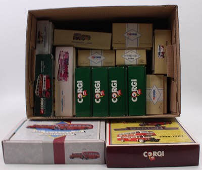 Lot 2135 - A large group of 15 boxed Corgi Classics buses...