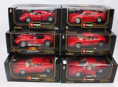 Lot 2101 - Six various boxed as issued Bburago 1/18 scale...