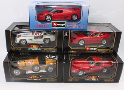 Lot 2104 - Five various boxed Bburago 1/18 scale Classic...