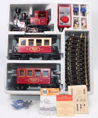 Lot 259 - LGB 100 Years set comprising 0-4-0 steam...