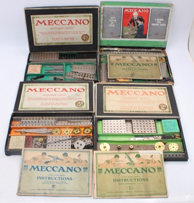 Lot 105 - A collection of Meccano nickel outfits to...