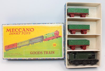 Lot 1521 - A Dinky Toys No. 18 goods train gift set,...
