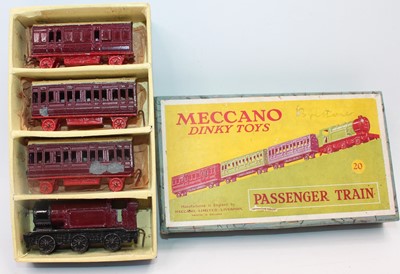 Lot 1522 - A Dinky Toys pre-war No. 20 passenger train...