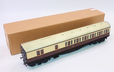 Lot 303 - GWR BR/3rd suburban bogie coach, brown and...