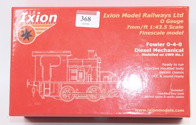 Lot 368 - Ixion O gauge Fowler 0-4-0 diesel mechanical...