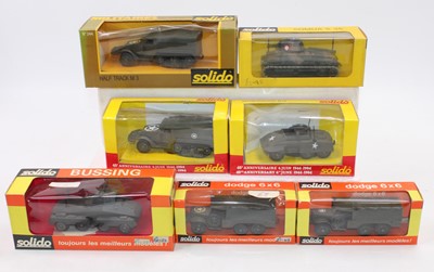 Lot 1830 - A Solido boxed military diecast vehicle group,...