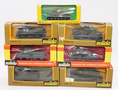 Lot 1833 - Seven various boxed Solido military diecast...