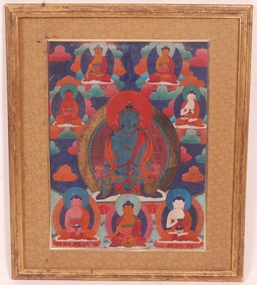 Lot 285 - * A Tibetan Buddhist thangka on paper, the...