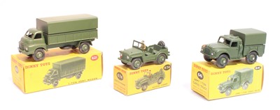 Lot 1551 - Three various boxed Dinky Toy military...