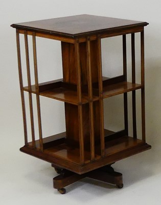 Lot 1353 - An Edwardian rosewood and marquetry inlaid...