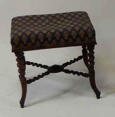 Lot 1357 - A Victorian rosewood footstool, having a...
