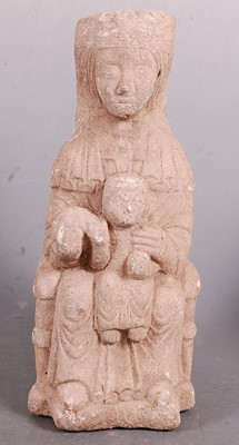 Lot 425 - * A limestone figure, carved as a lady in...