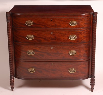 Lot 2584 - A Regency mahogany bowfront chest, in the...