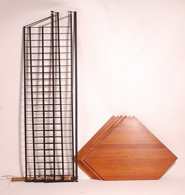 Lot 420 - A 1960s Ladderax corner display shelf, having...