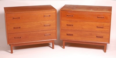 Lot 422 - A pair of 1960s teak chests, each of three...