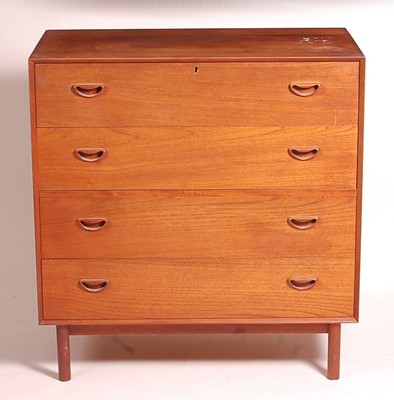 Lot 423 - A 1960s Danish teak secretaire dressing chest,...